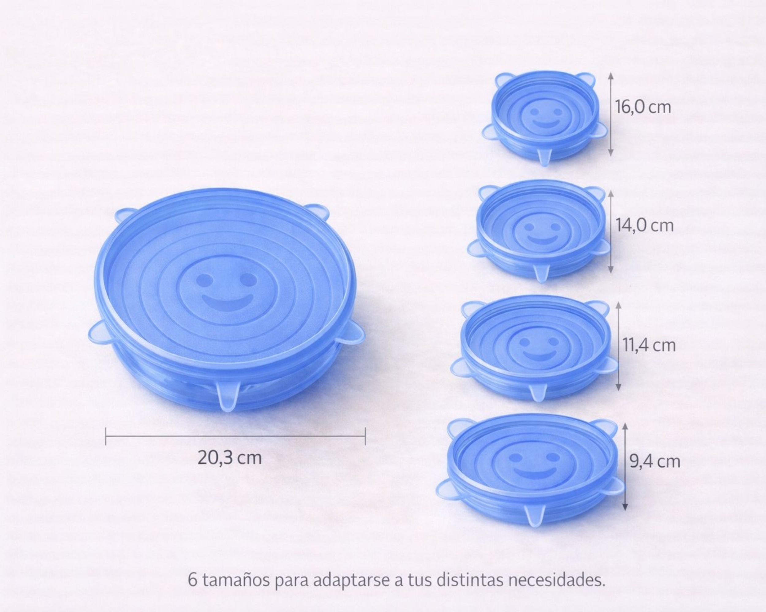 Tapas de Silicona Reutilizables - Pack de 6 Tamaños