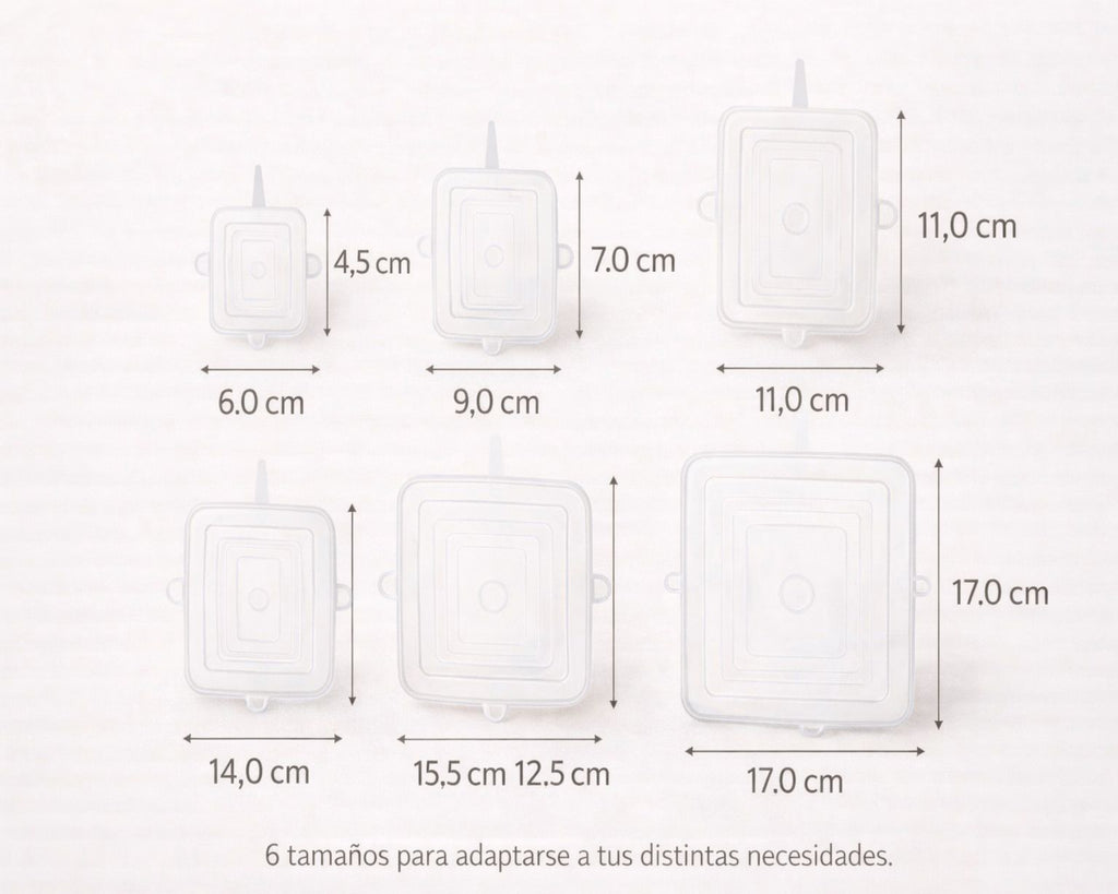 Tapas de Silicona Reutilizables - Pack de 6 Tamaños